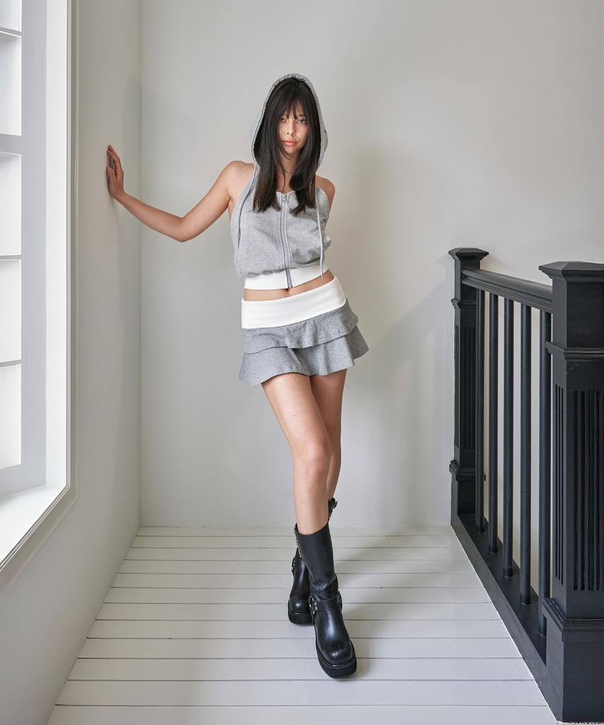 Poyeong 00 Can Can Skirts Gray Melange