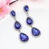 Summer Crystal Teardrop Rhinestone Earrings for Women - Trendy Dangle Long Studs Jewelry