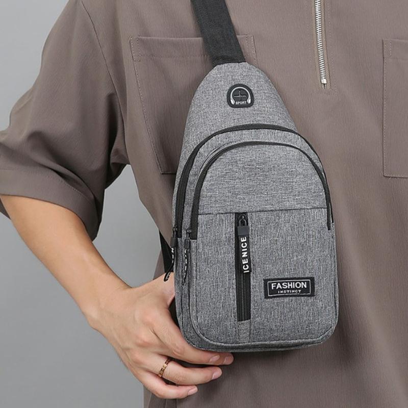 1Pc Breast Bag Men's Backpack New Breast Bag Leisure Sports Travel Chest Bag Shoulder Messenger Bag Shoulder Bag Tide