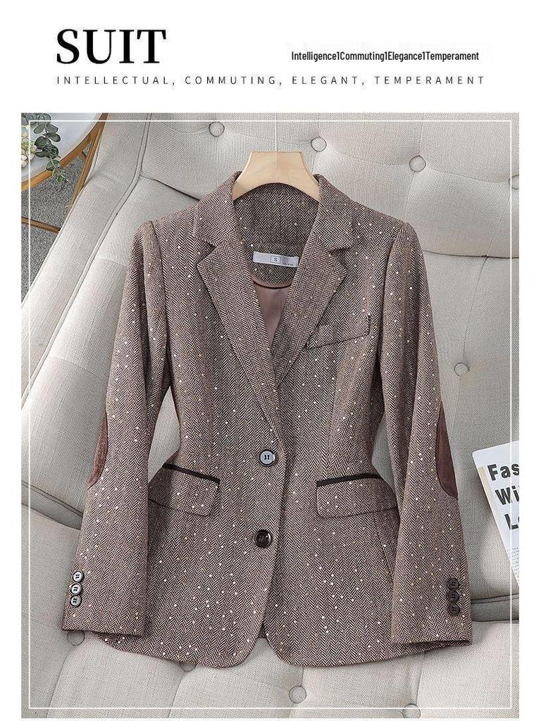 Women's Sequined Suit Jacket - High-End Spring/Autumn 2024 Casual Blazer