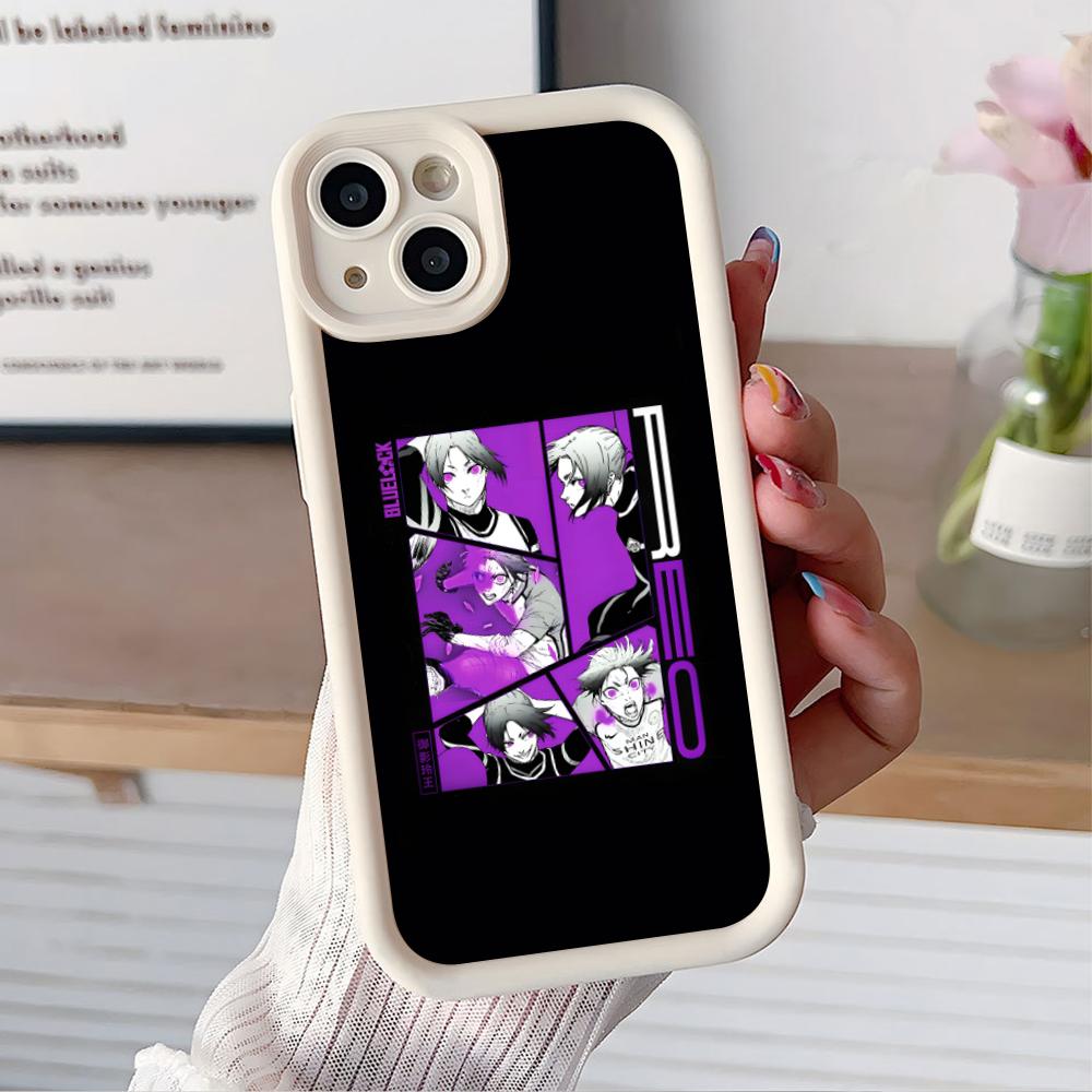Blue Lock Reo Mikage Thicken TPU Mobile Phone Case for iPhone 17 16 15 14 13 12 11 Air Pro Max Plus Colorful Cover
