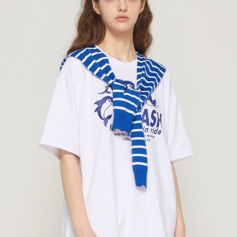 CARGOBROS Gestreifter Lagenstrick-Umhang (blau)