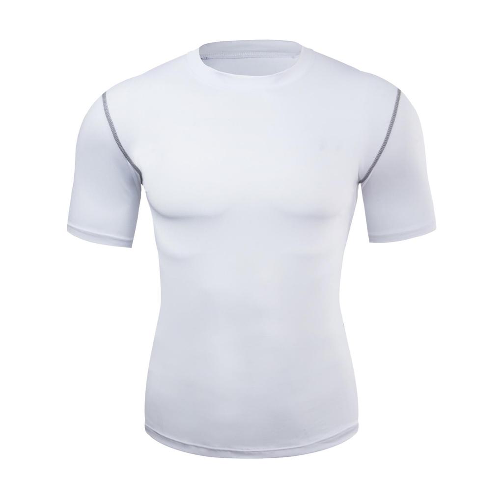 Men's Quick-Dry Compression Sports Tights & Short-Sleeve Running T-Shirt