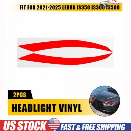 Headlight Red Vinyl Precut Tint Overlays Trim For -2025 LEXUS IS350/300/500