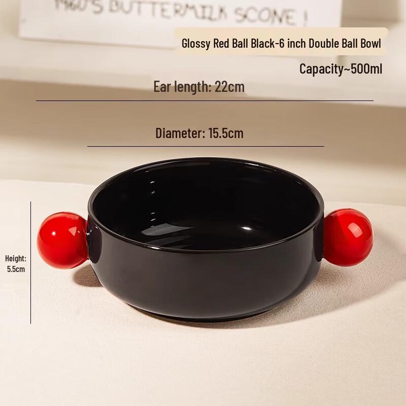 ZISIZ Double Ear Ceramic Baking Bowl