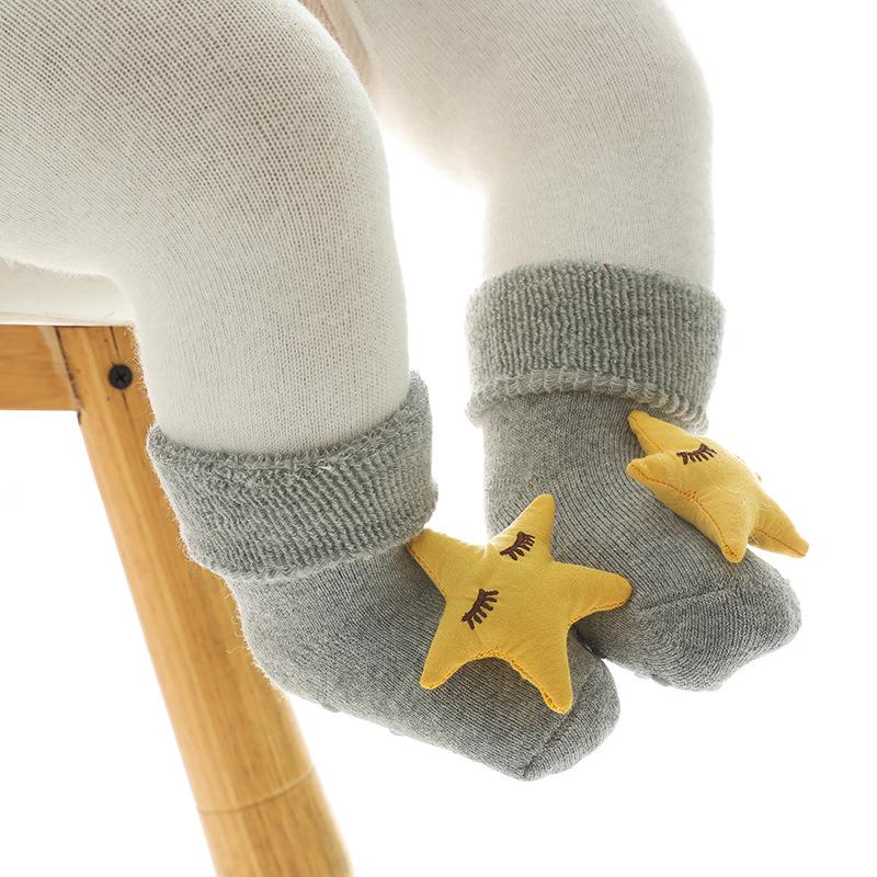 Cozy Non-Slip Terry Socks: Warm Mid-Calf Cotton for Babies & Kids