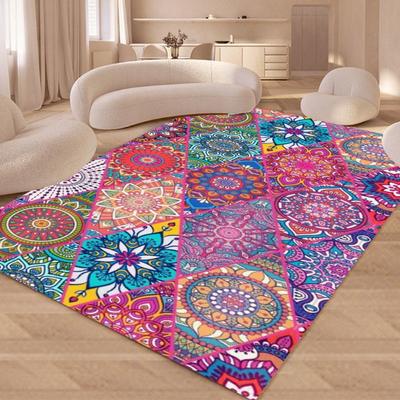 Bohemian Mandala Colorful Rug Large Area Carpet Non-Slip Mat for Living Room Bedroom Home Decoration