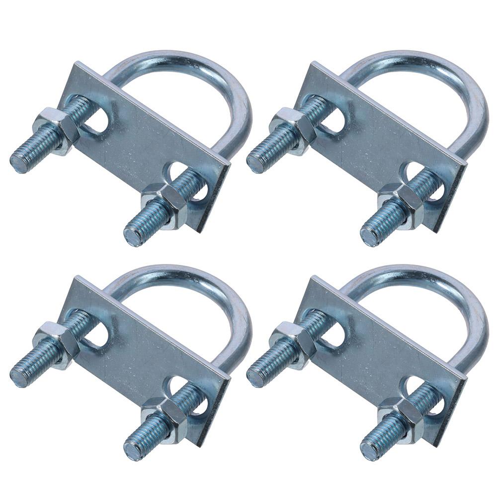 4KS Ocel, Pozinkovaný Povrch Kulaté U-šrouby Stříbrné s Matkou Podložkou Kulatý Ohyb U Třmen