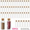 50pcs 30ml Mini Glass Bottles with Wooden Screws Clear Small Bottles for Wishes Tracts Potion Jars Sand Art Decorations Wedding