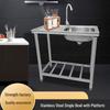 Lantuan Stainless Steel Single Bowl Kitchen Sink with Platform
