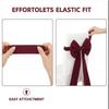 Velvet Christmas Red Chair Bows Elastic Ribbon Gift Bows Burgundy Chair Sashes Big Bows Tie Back