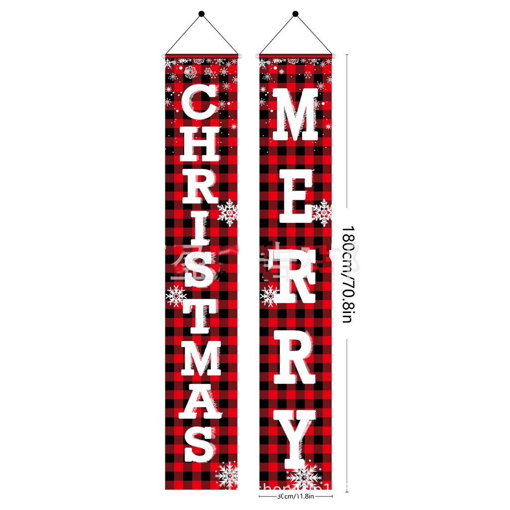 Weihnachts-Außendekorationen 1 Paar Weihnachtsbanner Nussknacker Soldat Banner Santa Schneemann Frohe Weihnachten Tür Veranda Dekor 2024