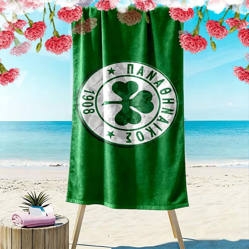 Panathinaikos FC Print Strandtuch, Großes Weiches Schnelltrocknendes Handtuch für Strand Camping Schwimmen