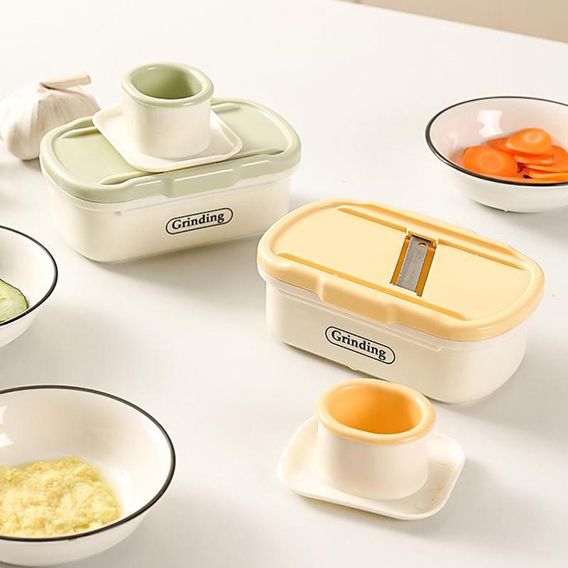 Garlic Cutter Manual Cucumber Slicer Stainless Steel Multifunctional Kitchen Gadget Compact Garlic Mincer Ginger Grater