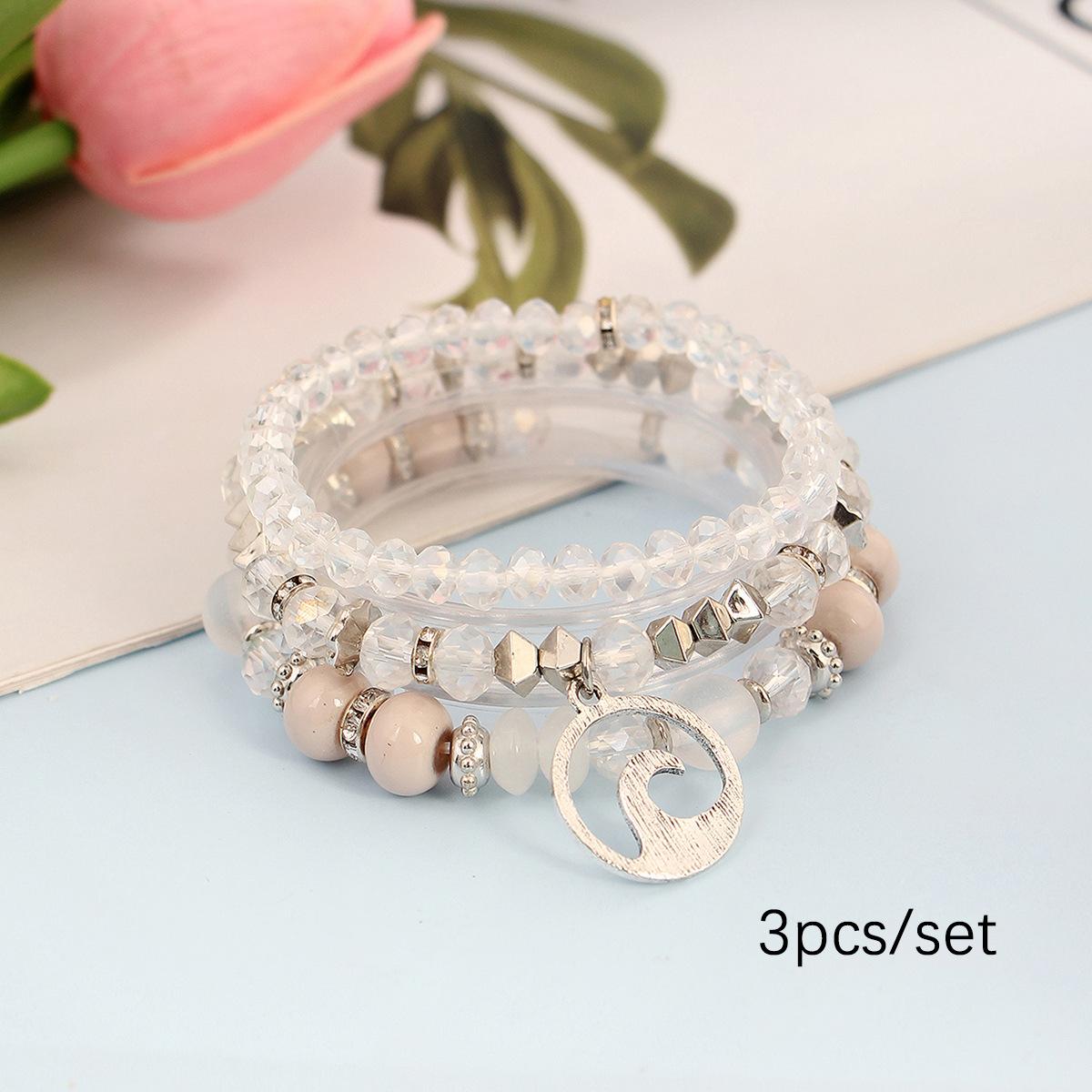 

JYL TS Bracelet Bohemian Wave I Love You Couple Adjustable Deepens Affection white two
