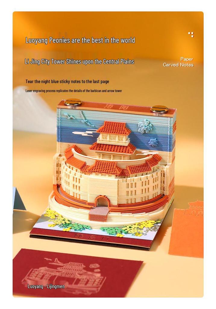 Laojun Mountain 3D Paper Sculpture Scenic Souvenir & Sticky Note Pad