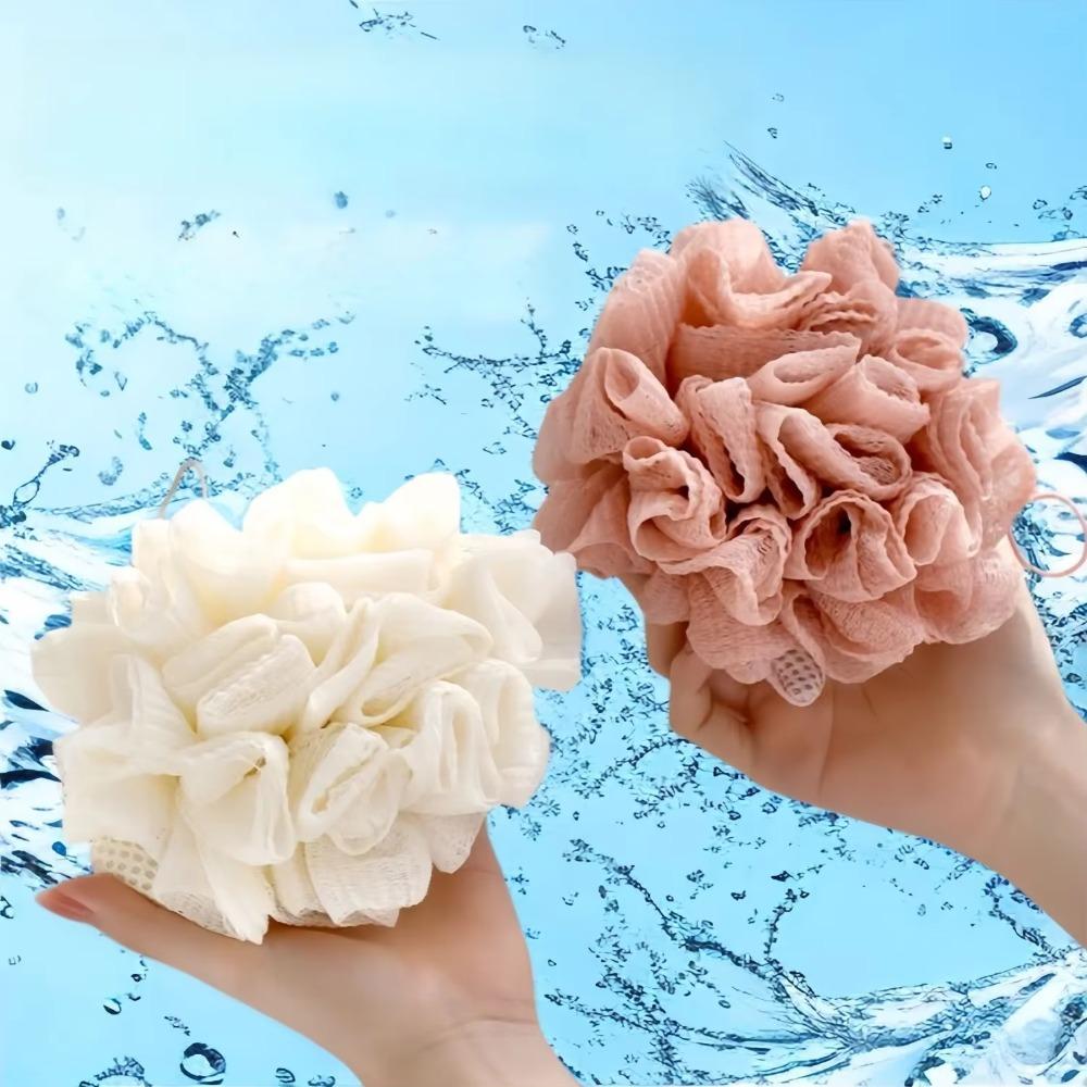 2Pcs Non-loose Back Massage Foam Net Super Soft Bath Flower Ball Cloud Scrub Towel  Student