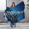 Tuniu Cozy Snowflake Christmas Blanket for Sofa Bed Bedroom Decorative Throw Blanket Soft Warm Cover