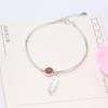 Fashion Crystal Round Bead Feather Charm Bracelet &Bangles Adjustable Braclets For Women Wedding Jewelry Sl261