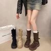 Internet Celebrity Explosion Two Wear Locomotive Martin Boots Children 2025 Autumn and Winter New Thick Sole Heightening Small Boots