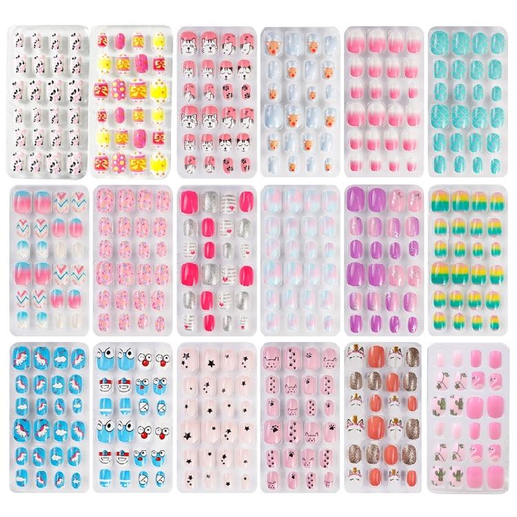Nalepovací nehty Dětské Růžové Jednoduchý vzor Falešné nehty Nail Art Falešné nehty Nalepovací