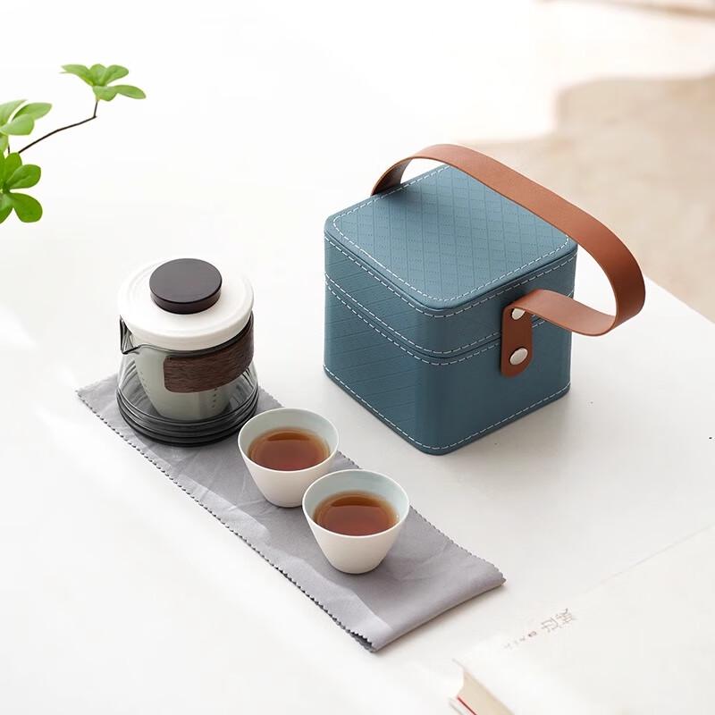 Woding Minimalist Ceramic Tea Set Gift with Travel Bag