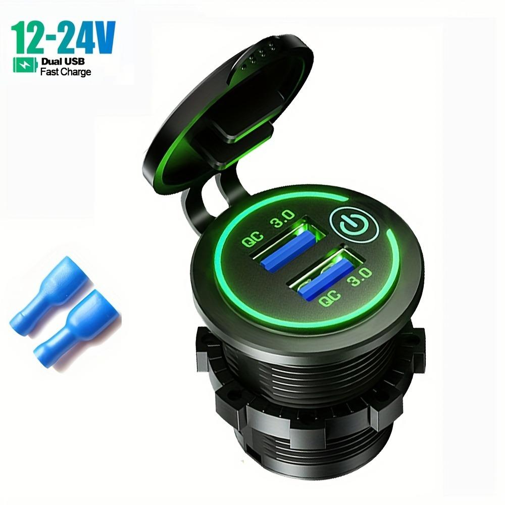 

Автомобильное зарядное устройство QC3.0 Dual USB 48 Вт с 6-уровневой системой защиты для iPhone/Samsung/Huawei - светодиодный дисплей 1-Pack зелёный