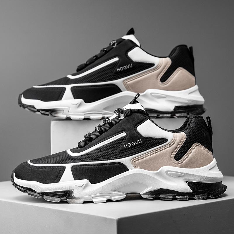 Men's Shoes New Spring and Autumn Casual Shoes Thick Sole Height-enhancing Dad Shoes Men's Trendy Versatile Sports Shoes