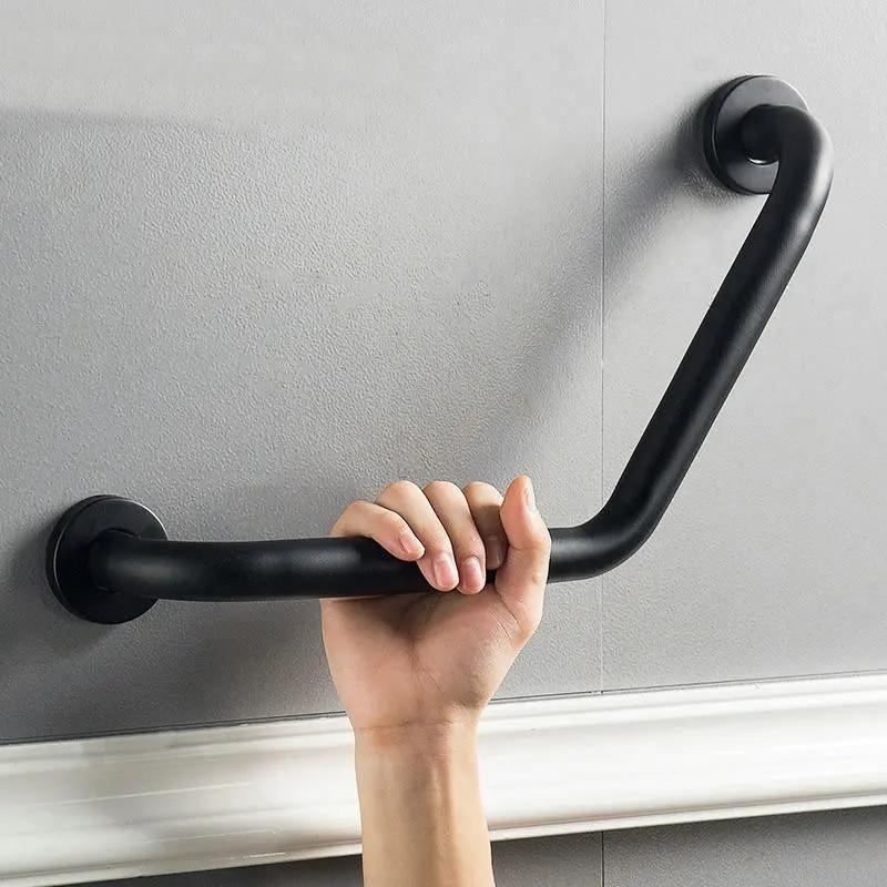 Bathroom bathtub black stainless steel armrest toilet handle Grab bar toilet elderly accessibility railing