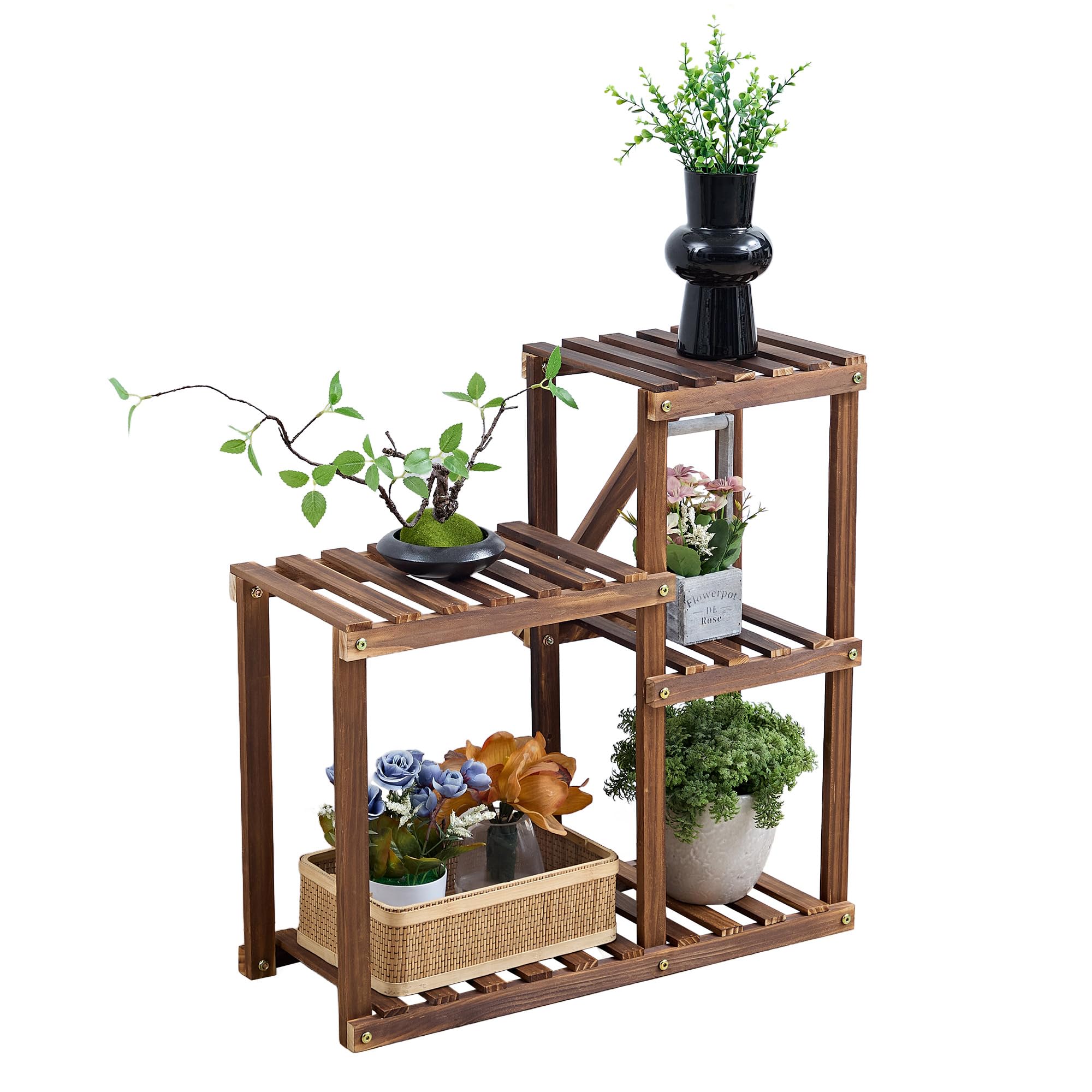 

VECELO Кашпо для цветов Ширина Сделано из горшка Кашпо для цветов Садоводство Цветочное растение Грузоподъемность Гниль корней Коричневая подставка, Подставка, Подставка, 65см, Дерево, Подставка,