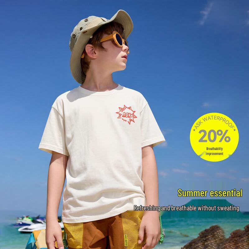 ASK JUNIOR Boys' Summer Breathable Short-Sleeve T-Shirt