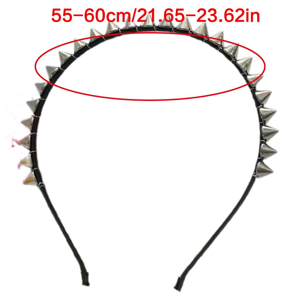 Rebellious Faux Headwrap With Silver Spikes Punk Hair Accessories For Teens Adults Festivals