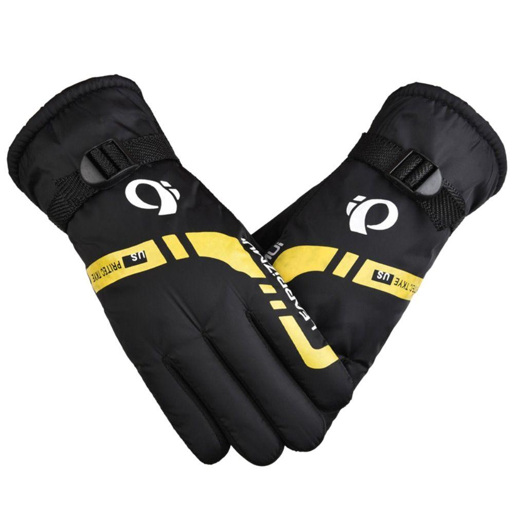 

Touch Screen Full Finger Mittens Thick Plush Touch Screen Gloves Autumn Winter Mitten Women жовтий