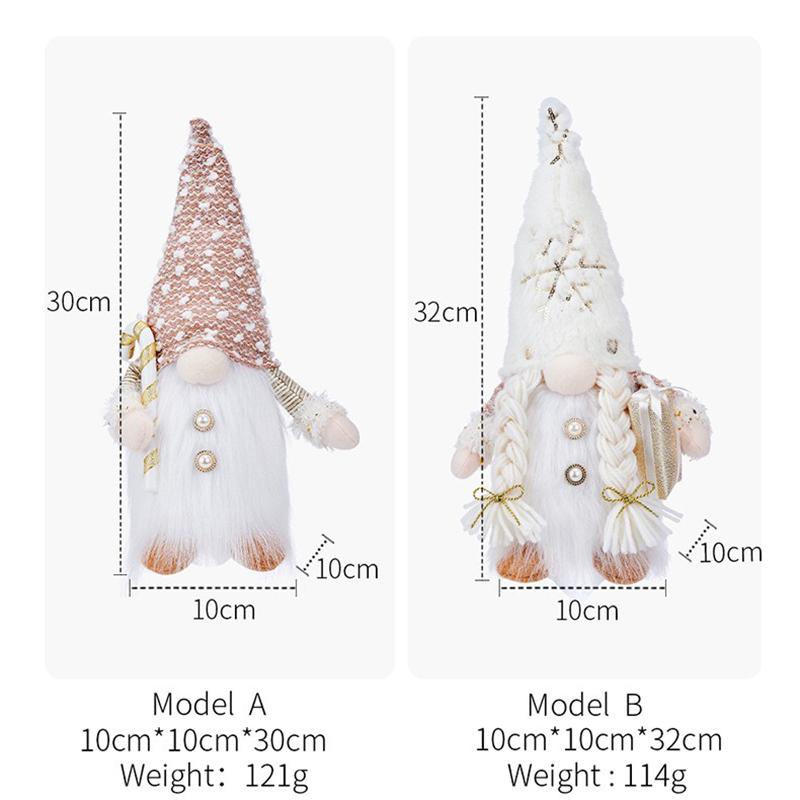 30cm Glowing Gnome Christmas Decorations 2025 Faceless Plush Dolls elf Home Ornaments Navidad New Year 2025 Gift