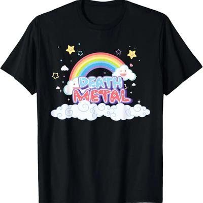 Death Metal - Metalhead Divertente Maglietta Pastel Goth Arcobaleno