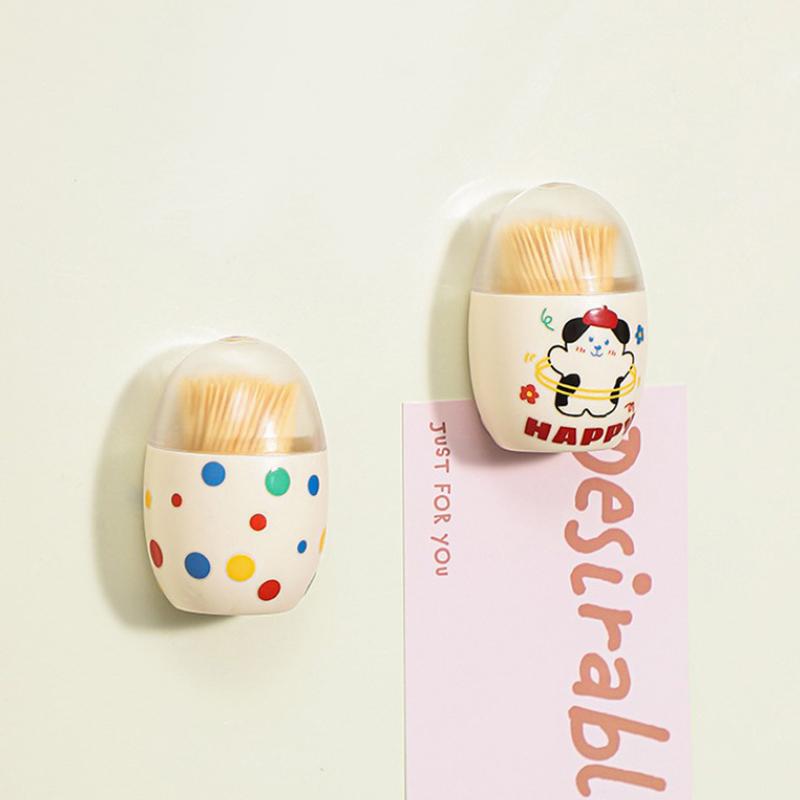 Portable Magnet Toothpick Box Wall-Mounted Object Finishing Box Toothpick Storage Case Classification Cotton Swab Container