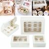 Clear Window Cupcake Boxes with Inserts Cake Holder Carrier for Holiday Parties Baking Supplies and Special Events