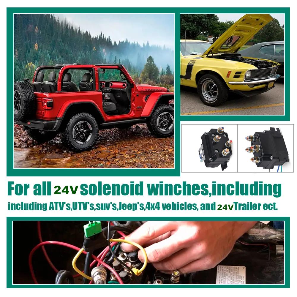 Universal 12V/24V 250A Integrated Waterproof ABS Brass Electric Winch Relay for Car Auto ATV SUV Premium Durable Solenoid Relay