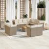 Vidaxl 12-Cz. Garden Furniture Set With Cushions, Beige, Poly Rattan