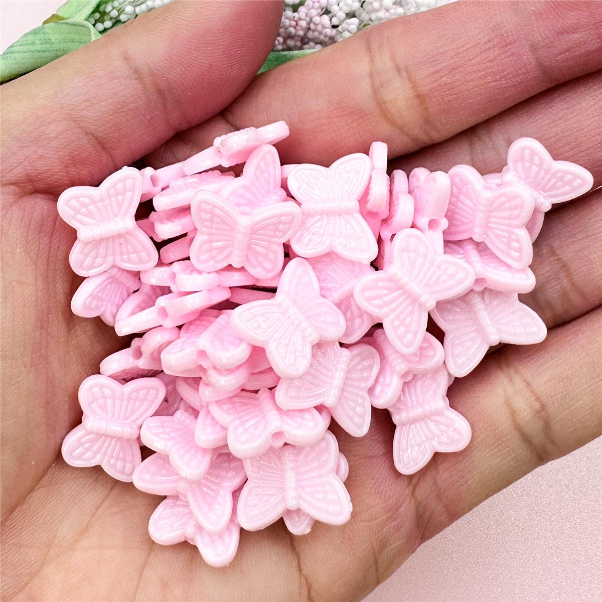 

Изготовление ювелирных изделий, браслеты-бабочки, модные свободные бусины, 10,8*12,4 мм, ожерелье, серьги, 100 шт., ювелирные аксессуары, акрил, сделай сам розовый