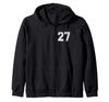 Number Twenty Seven #27 Sports Team Uniform Zip Hoodie