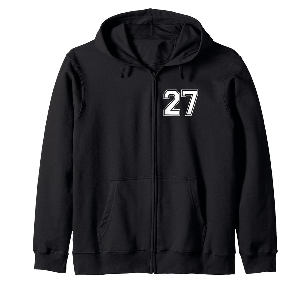Number Twenty Seven #27 Sports Team Uniform Zip Hoodie