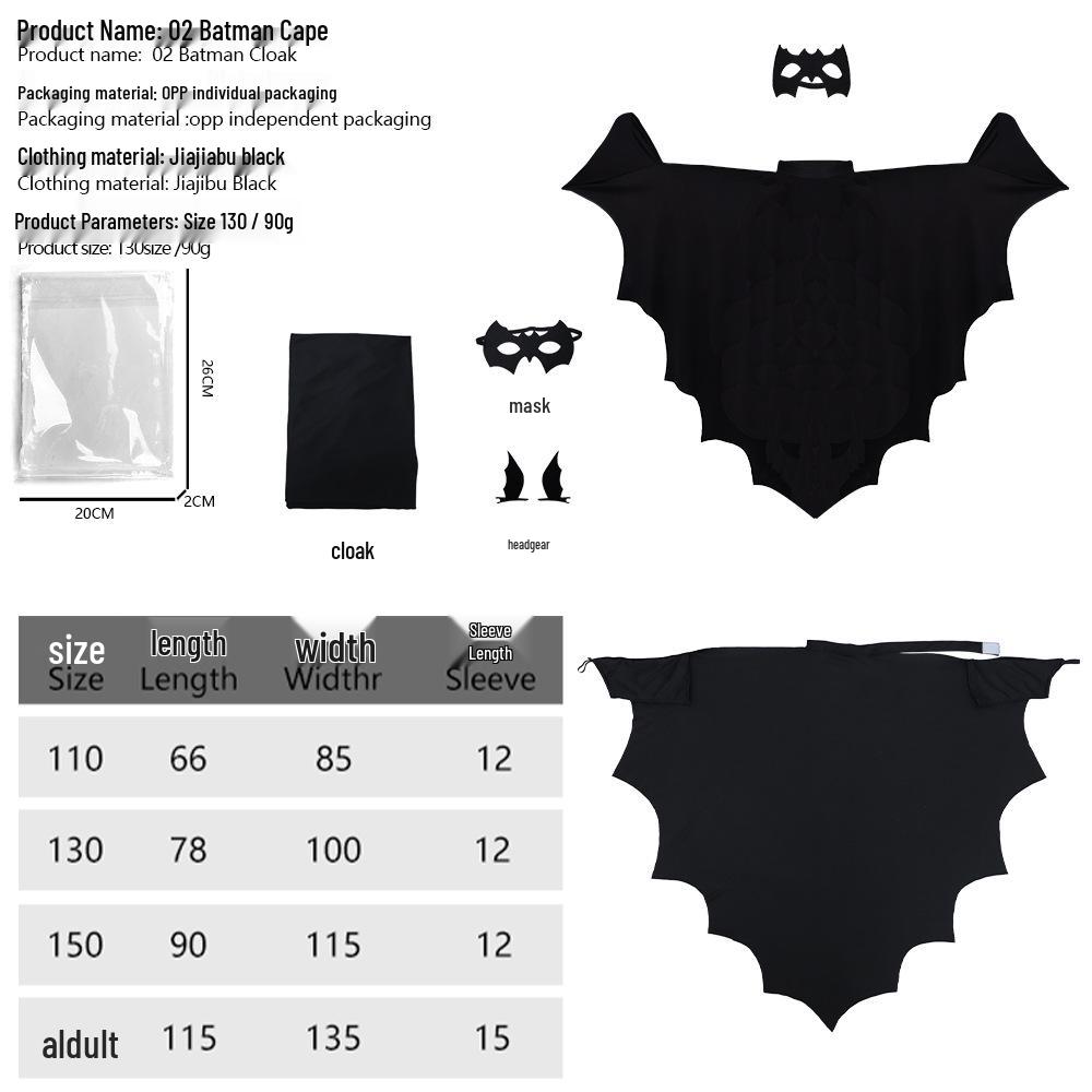 Batman Halloween Cosplay Jumpsuit with Cape