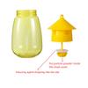 4-Holes Fruit Fly Trap Bottle Garden Orchard Greenhouse Cucumber Fruit Flies Needle Bee Drosophila Round- Shape Yellow Trap 1Pc