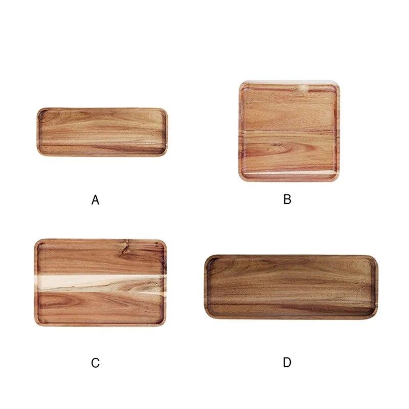 Norbi Wooden Plate Wooden Tray Rectangular Coffee Breakfast Bread Tray Fruit Tray Wooden Tableware Kitchen Supplies