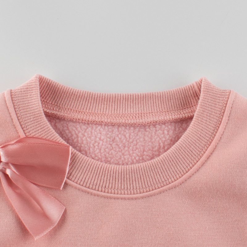 Autumn and Winter Sweater Korean Style Fleece-Lined Baby Girls