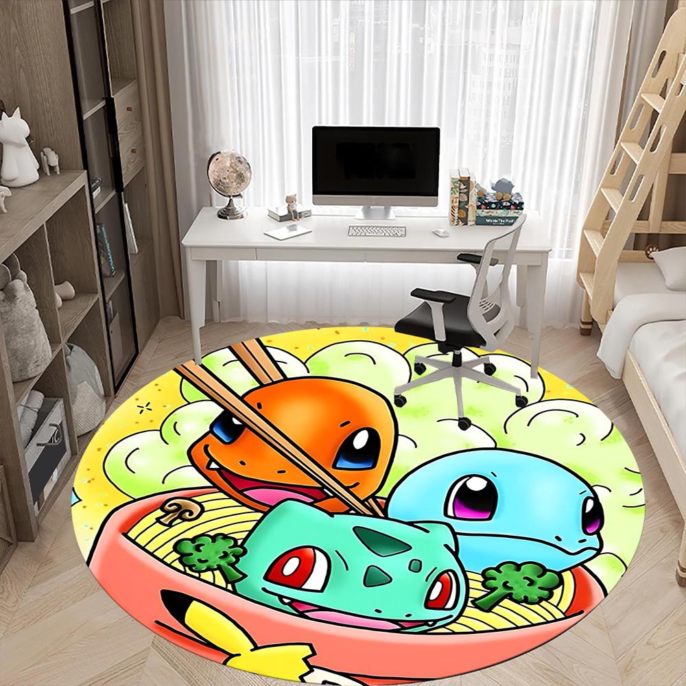 1pc Pokémon Friends Office Round Area Rug, Under Office Chairs Bedroom Living Room Home Decor  a1022238