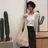 Large Capacity Knitted Tote Bag Korean INS Fashion Solid Color Hollow Out Shoulder Handbag for Women