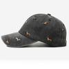 Soft Embroidery Puppy Cap Washed Duckbill Cap Versatile Distressed Baseball Cap  Outdoor Leisure