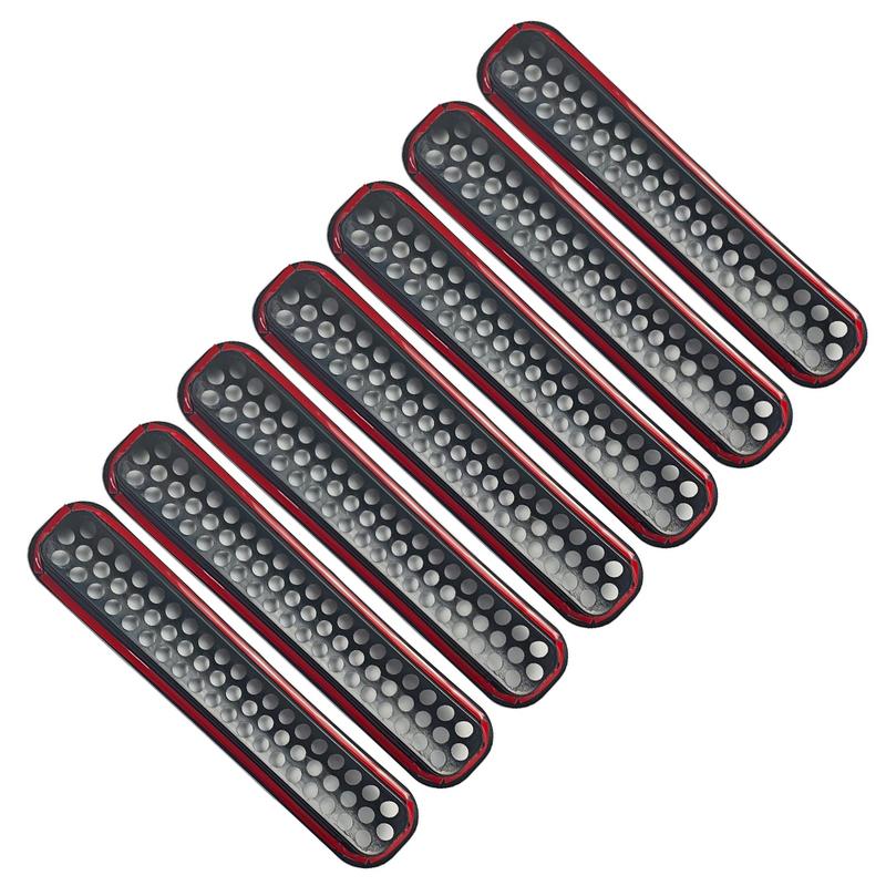 7Pcs Front Grill Mesh Grille erts Cover Trim Kit for Jeep Wrangler TJ 1997 1998 1999 2000 2001 2002 2003 2004 2005 2006